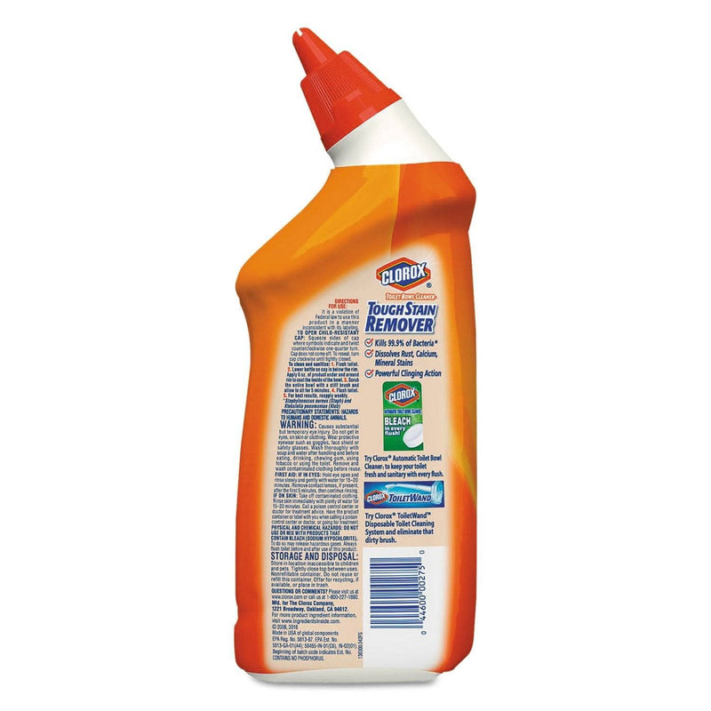 Clorox Toilet Bowl Cleaner, Tough Stain Remover, 24Oz Bottle, 12/Carton - CLO00275 - TotalRestroom.com