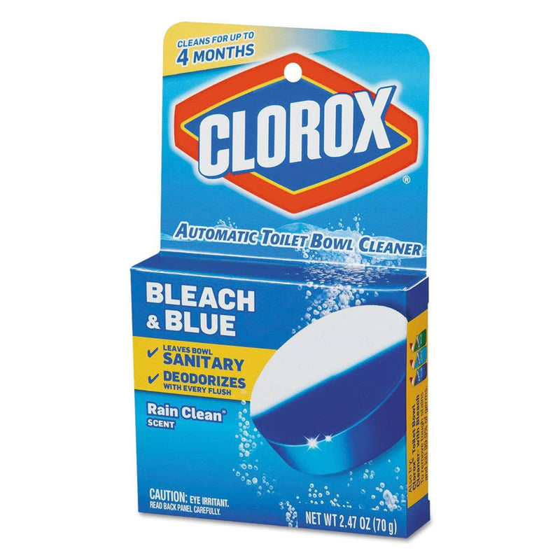 Clorox Bleach & Blue Automatic Toilet Bowl Cleaner, Rain Clean, 2.47Oz Tablet - CLO30176 - TotalRestroom.com