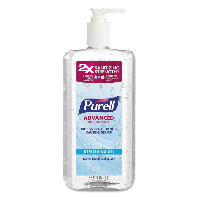 Purell Advanced Hand Sanitizer Refreshing Gel, Clean Scent, 1 L Pump Bottle - GOJ308004CMREA - TotalRestroom.com