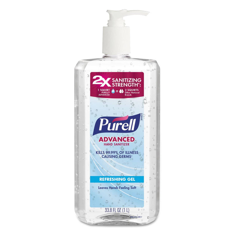 Purell Advanced Hand Sanitizer Refreshing Gel, Clean Scent, 1 L Pump Bottle - GOJ308004CMREA - TotalRestroom.com
