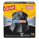 Glad Forceflexplus Drawstring Large Trash Bags, 30 Gal, 1.05 Mil, 30" X 32", Black, 70/Box - CLO70358 - TotalRestroom.com