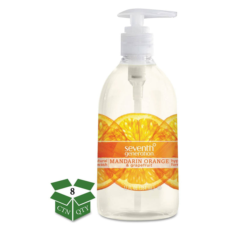 Seventh Generation Natural Hand Wash, Mandarin Orange & Grapefruit, 12 Oz Pump Bottle, 8/Carton - SEV22925CT - TotalRestroom.com