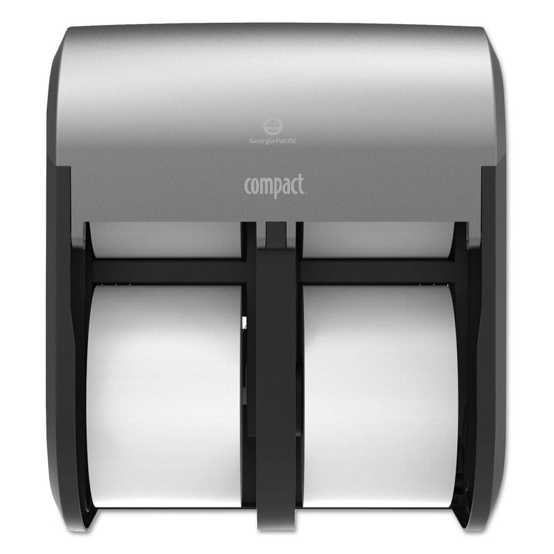 Georgia Pacific Compact Quad Vertical 4-Roll Coreless Dispenser, 12.06 X 8 X 14.44, Stainless - GPC56746A - TotalRestroom.com