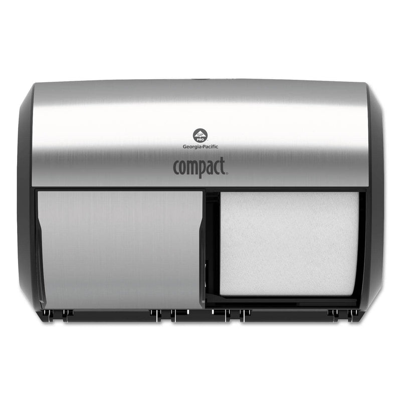 Georgia Pacific Compact Coreless Side-By-Side 2-Roll Dispenser, 11 X 7.4 X 7.4, Stainless Steel - GPC56796A