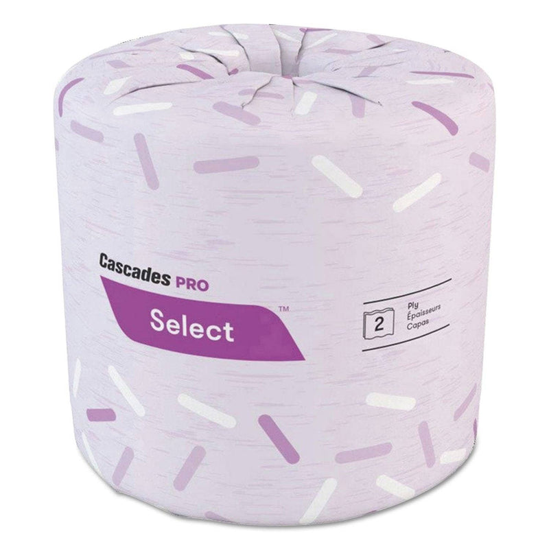 Cascades Select Standard Bath Tissue, 2-Ply, White, 4.25 X 3.25, 500 Sheets/Roll, 96 Rolls/Carton - CSDB041 - TotalRestroom.com