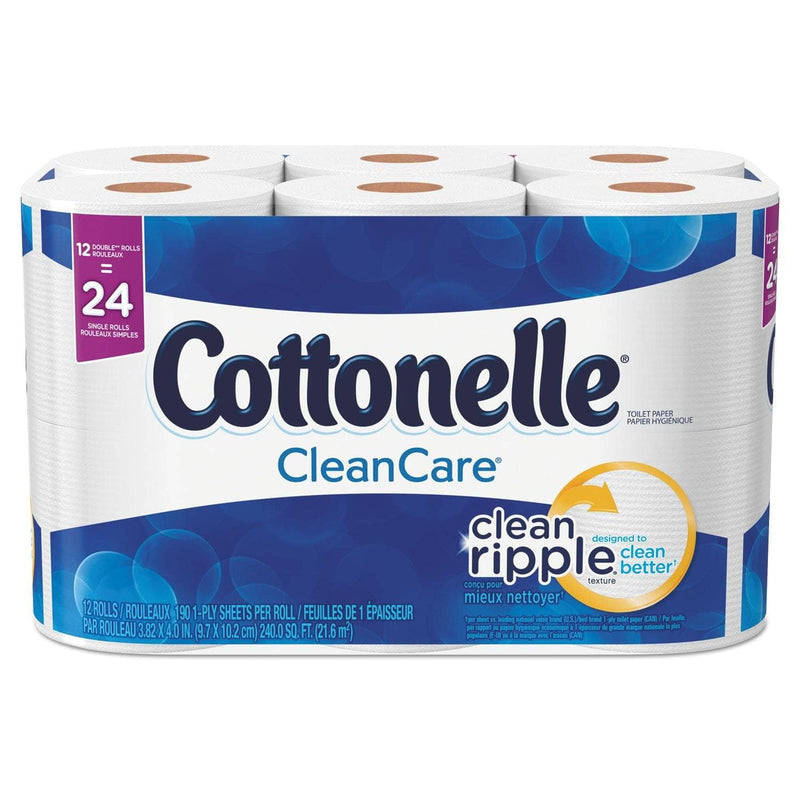Cottonelle Clean Care Bathroom Tissue, Septic Safe, 1-Ply, White, 170 Sheets/Roll, 12 Rolls/Pack - KCC12456PK - TotalRestroom.com