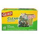 Glad Recycling Tall Kitchen Drawstring Trash Bags, 13 Gal, 0.9 Mil, 24" X 27.38", Clear, 45/Box - CLO78543 - TotalRestroom.com
