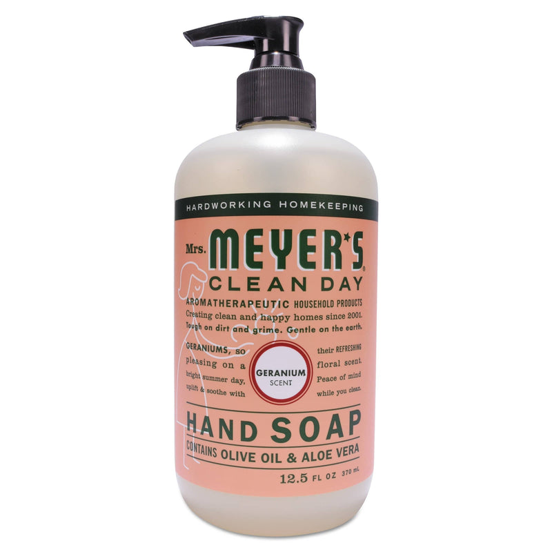Mrs. Meyer's Clean Day Liquid Hand Soap, Geranium, 12.5 Oz, 6/Carton - SJN651332