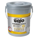 Gojo Scrubbing Towels, Hand Cleaning, Silver/Yellow, 10 1/2 X 12, 72/Bucket - GOJ639606EA - TotalRestroom.com