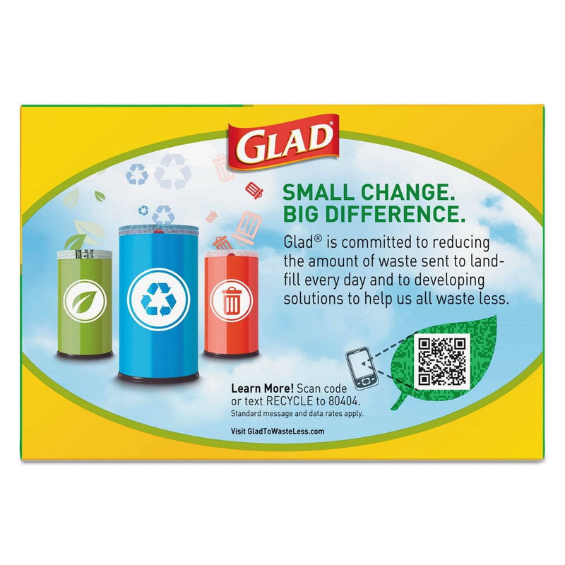 Glad Recycling Tall Kitchen Drawstring Trash Bags, 13 Gal, 0.9 Mil, 24" X 27.38", Clear, 180/Carton - CLO78543CT - TotalRestroom.com