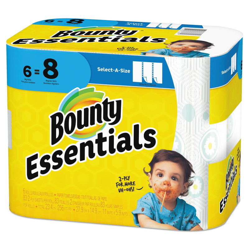 Bounty Essentials Select-A-Size Paper Towels, 2-Ply, 83 Sheets/Roll, 6 Rolls/Carton - PGC74651 - TotalRestroom.com
