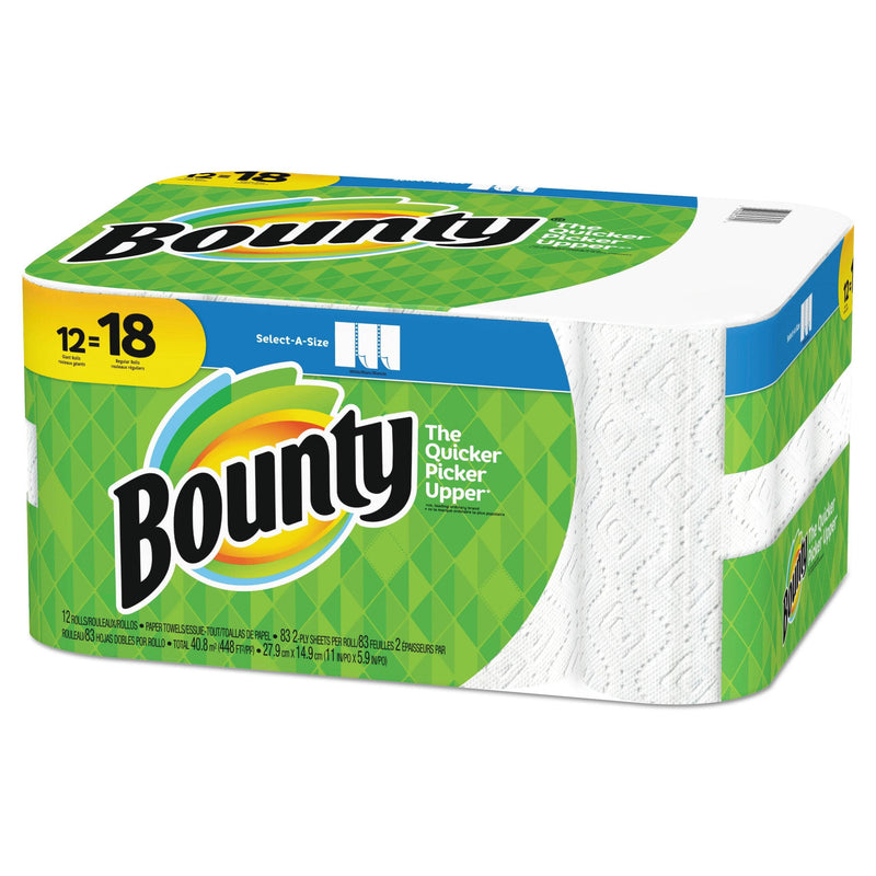 Bounty Select-A-Size Paper Towels, 2-Ply, White, 5.9 X 11, 83 Sheets/Roll, 12 Rolls/Ct - PGC74795 - TotalRestroom.com