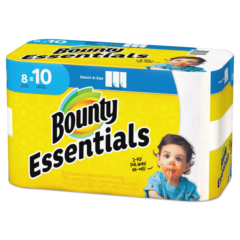 Bounty Essentials Select-A-Size Paper Towels, 2-Ply, 78 Sheets/Roll, 8 Rolls/Carton - PGC75721 - TotalRestroom.com