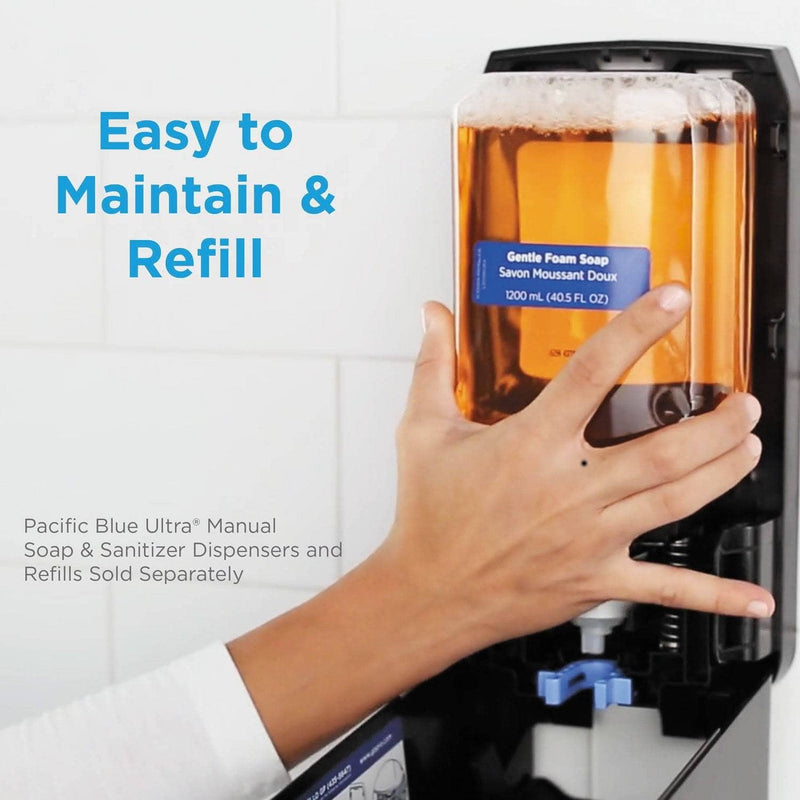 Georgia Pacific Pacific Blue Ultra Liquid Soap/Sanitizer Dispenser 1200 Ml Refill, 5.6" X 4.4" X 11.5", Black - GPC53057 - TotalRestroom.com