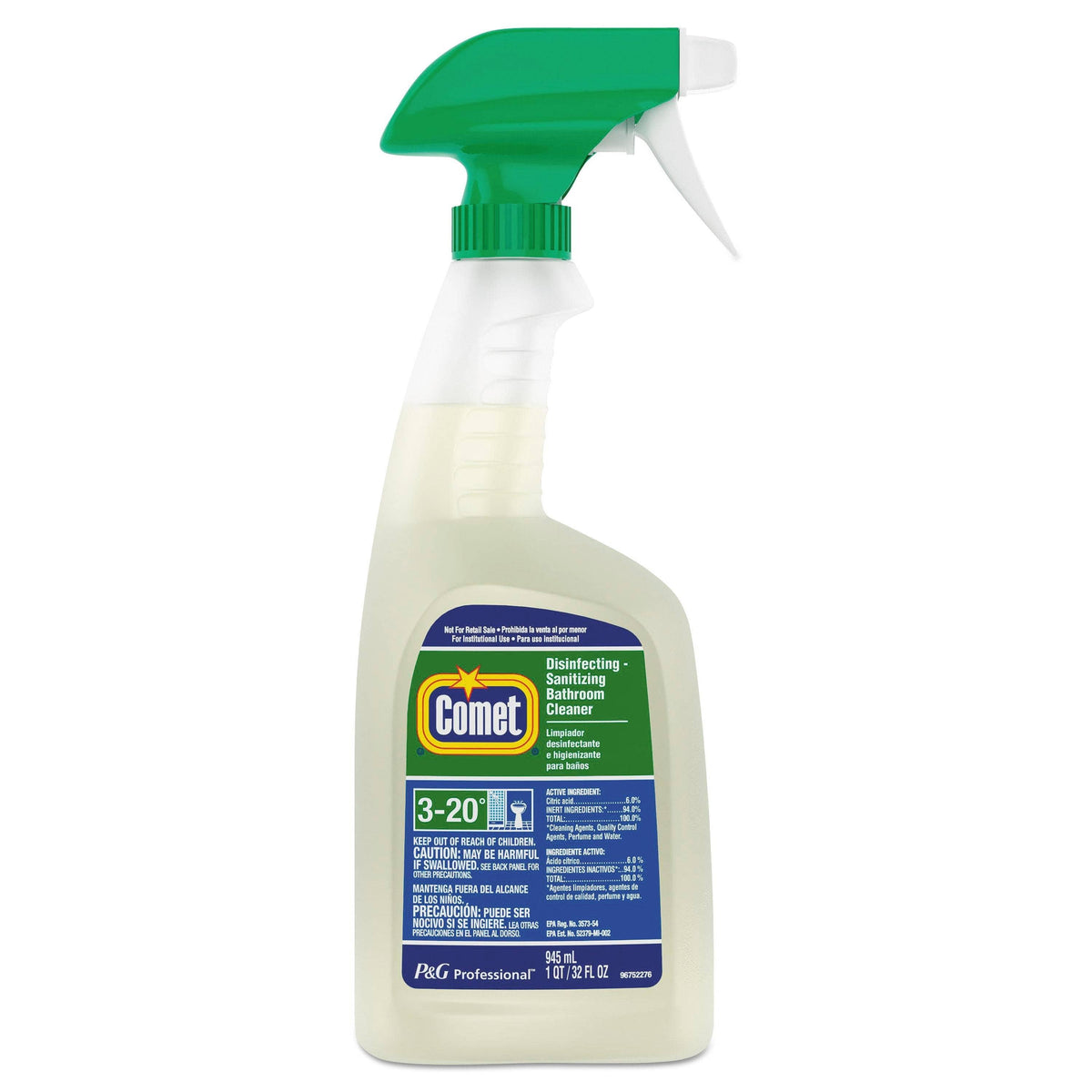 Comet Disinfecting-Sanitizing Bathroom Cleaner, 32 Oz Trigger Bottle, 8/Carton - PGC22569CT - TotalRestroom.com