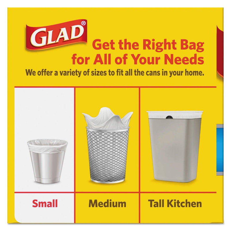 Glad 4 Gal. White Fresh Clean OdorShield Quick-Tie Small Trash