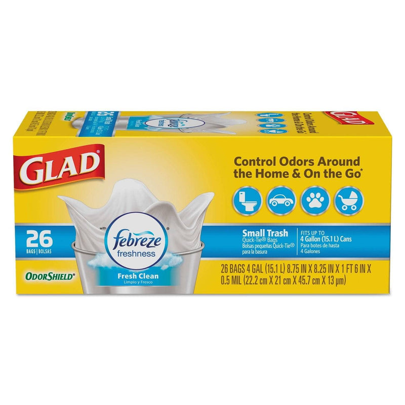 Shop Glad Glad Trash Bags featuring Febreze Fresh Clean Scent in Assorted  Sizes: Kitchen Trash Bags, Wastebasket Trash Bags, Medium Trash Bags, and  X-Large Trash Bags at