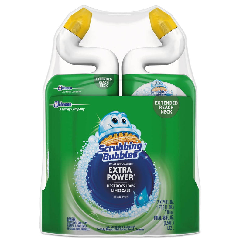 Scrubbing Bubbles Extra Power Toilet Bowl Cleaner, Rainshower, 24 Oz Bottle, 2/Pack - SJN696208PK - TotalRestroom.com