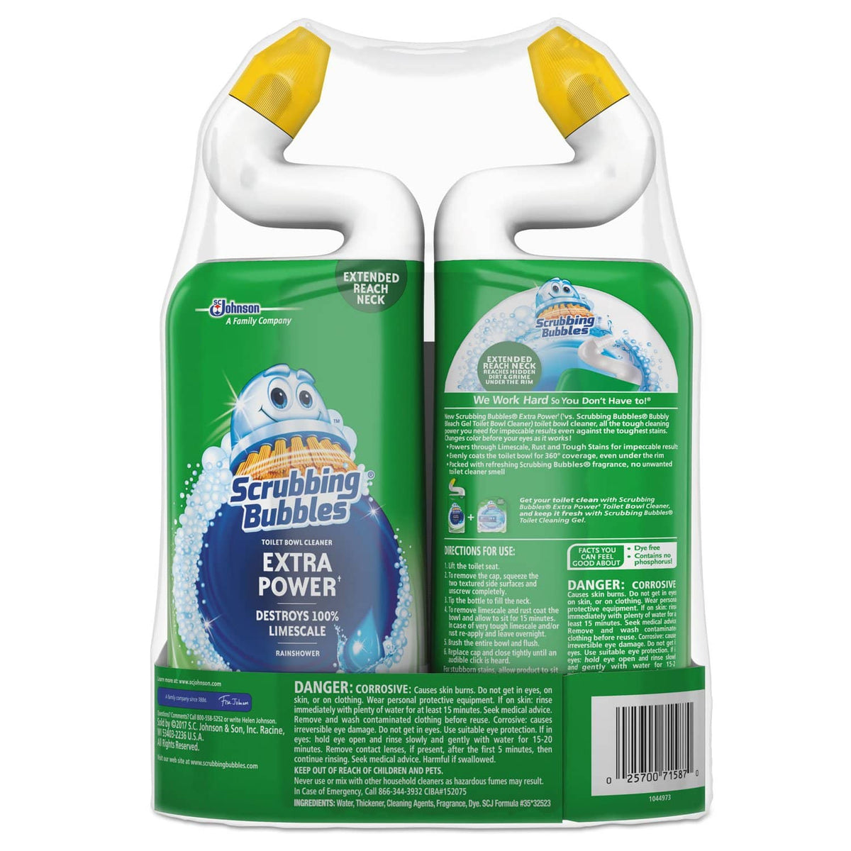 Scrubbing Bubbles Extra Power Toilet Bowl Cleaner, Rainshower, 24 Oz Bottle, 2/Pack - SJN696208PK - TotalRestroom.com