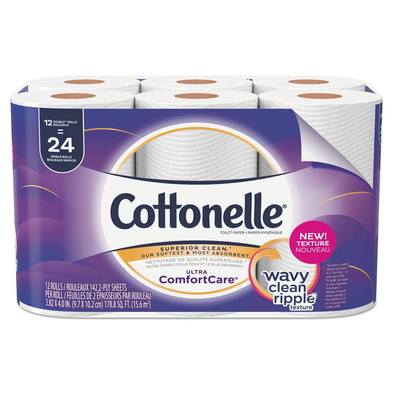 Cottonelle Ultra Comfortcare Toilet Paper, Soft Tissue, Septic Safe, 2 Ply, 142/Roll, 12 Rolls/Pack, 4 Packs/Carton - KCC48605 - TotalRestroom.com