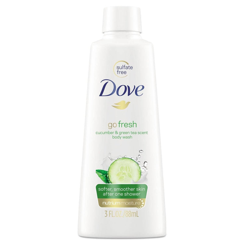 Dove Body Wash, Cucumber And Green Tea, 3 Oz, 24/Carton - UNI17266CT - TotalRestroom.com