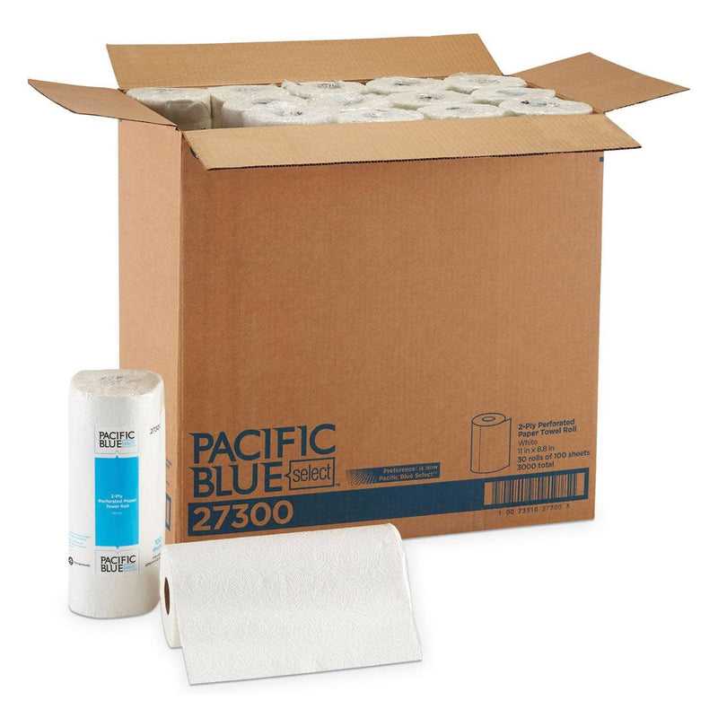 Georgia Pacific Pacific Blue Select Perforated Paper Towel, 8 4/5X11, White, 100/Roll, 30 Rl/Ct - GPC27300 - TotalRestroom.com