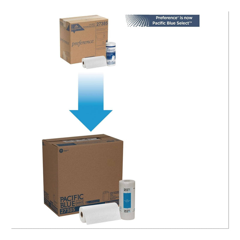 Georgia Pacific Pacific Blue Select Perforated Paper Towel, 8 4/5X11,White, 85/Roll, 30 Rolls/Ct - GPC27385 - TotalRestroom.com