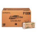 Marcal Folded Paper Towels, 1-Ply, 10 1/8" X 12 7/8 ", 150/Pack, 16 Packs/Ct - MRCP100N - TotalRestroom.com