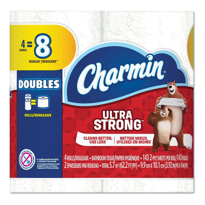 Charmin Ultra Strong Bathroom Tissue, Septic Safe, 2-Ply, White, 143 Sheet/Roll, 4/Pack - PGC77777PK - TotalRestroom.com