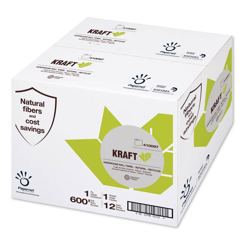 Papernet Heavenly Soft Paper Towel, 7.8" X 600 Ft, Brown, 12 Rolls/Carton - SOD410097 - TotalRestroom.com