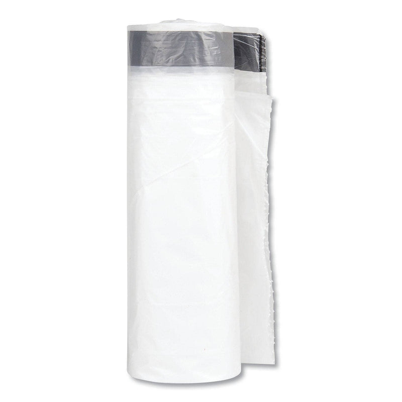 Interplast Draw-Tuff Institutional Draw-Tape Can Liners, 23 Gal, 1 Mil, 38" X 28.5", Natural, 150/Carton - IBSDTS2838N - TotalRestroom.com