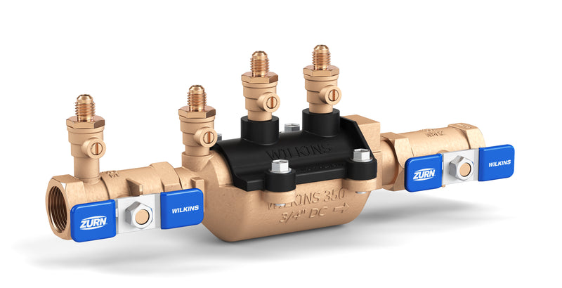 Zurn 34-350FT 3/4" 350 Double Check Backflow Preventer with SAE flare test fitting