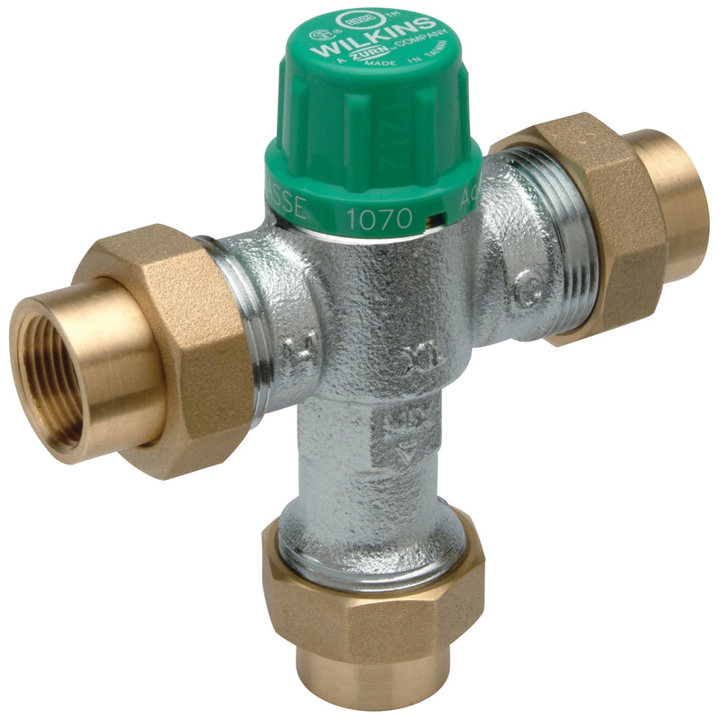 Zurn 34-ZW1070XLC 3/4" ZW1070XL Aqua-Gard Thermostatic Mixing Valve with Copper Sweat Connection Lead Free