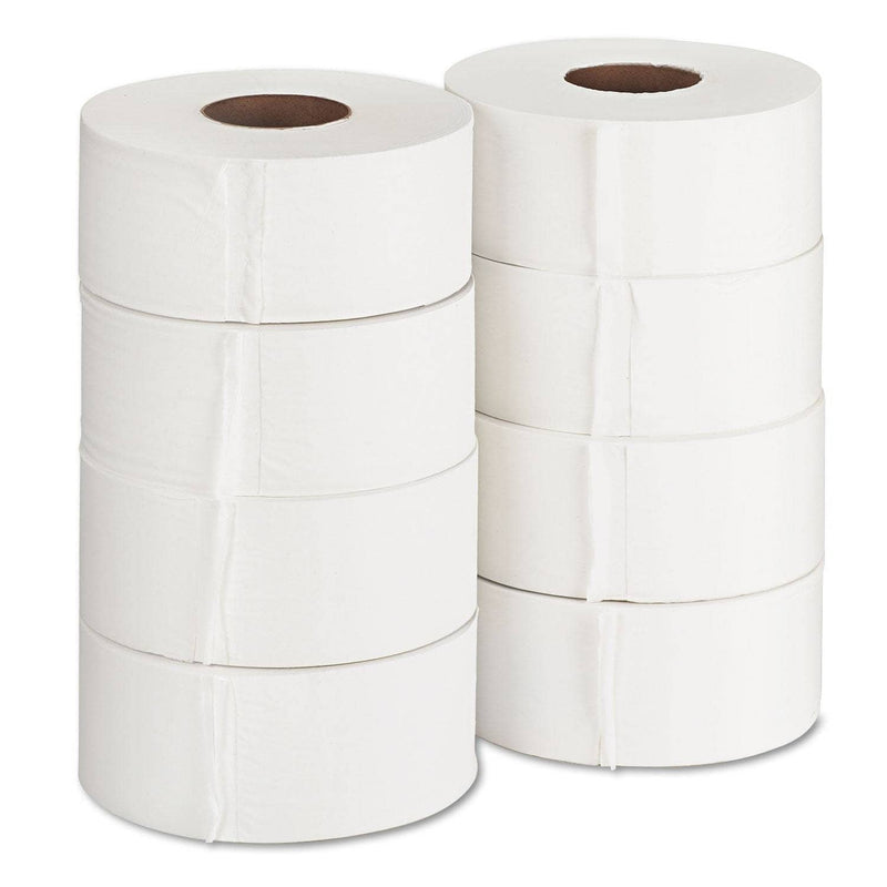 Georgia Pacific Jumbo Jr. Bath Tissue Roll, Septic Safe, 2-Ply, White, 1000 Ft, 8 Rolls/Carton - GPC13728 - TotalRestroom.com