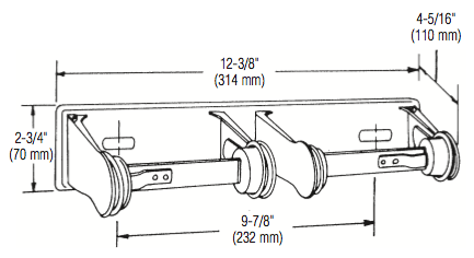 Bradley 5224-00 Commercial Double Roll Toilet Paper Dispenser, Surface-Mounted, Metal - TotalRestroom.com