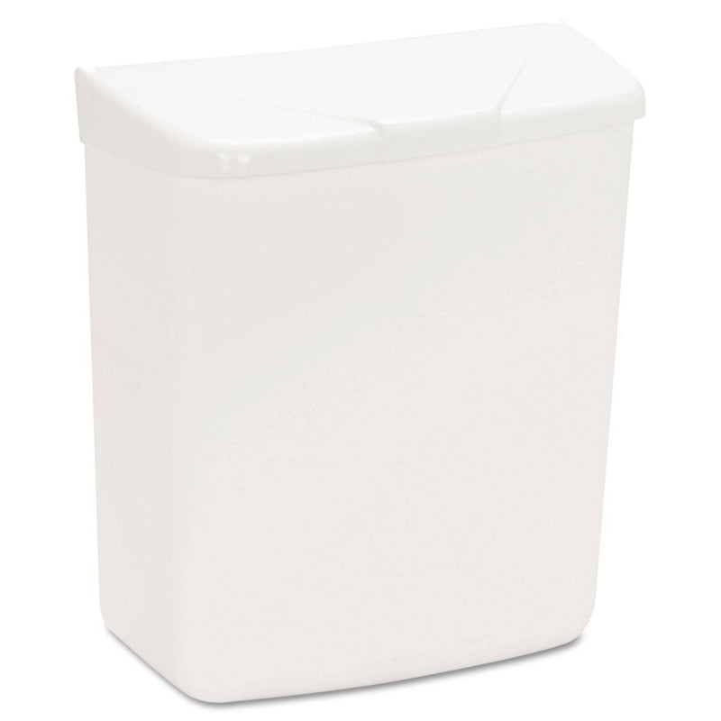 Hospeco Wall Mount Sanitary Napkin Receptacle-Abs, Ppc Plastic, 1 Gal, White - HOS250201W - TotalRestroom.com