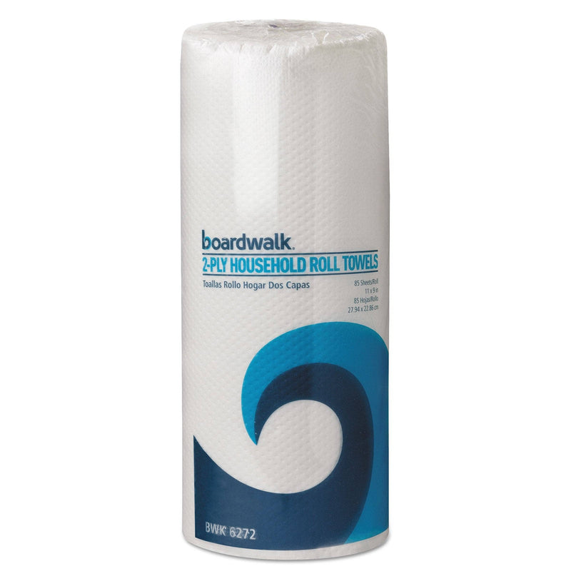 Boardwalk Household Perforated Paper Towel Rolls, 2-Ply, 11 X 9, White, 85 Sheets/Roll, 30 Rolls/Carton - BWK6272 - TotalRestroom.com