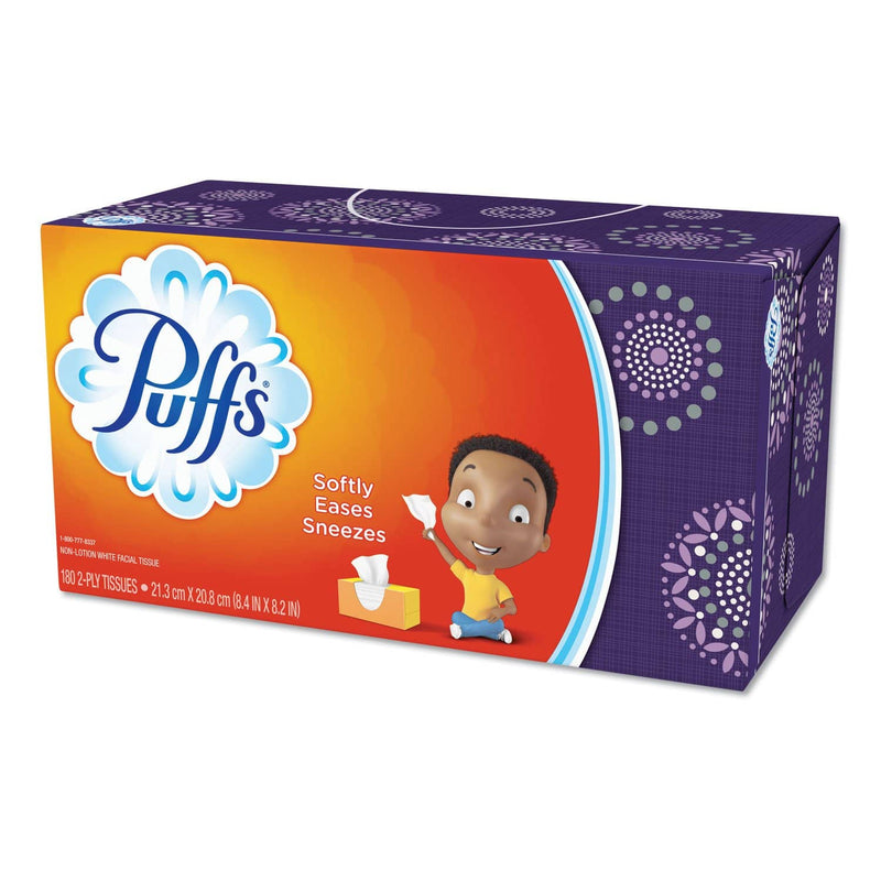 Puffs White Facial Tissue, 2-Ply, 180 Sheets/Box - PGC87611BX
