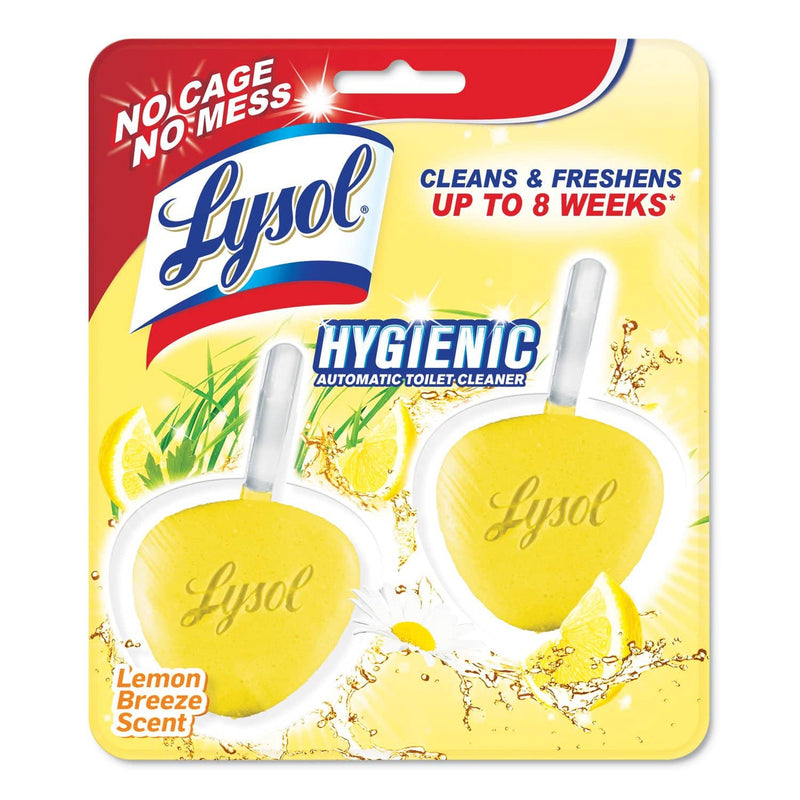Lysol Hygienic Automatic Toilet Bowl Cleaner, Lemon Breeze, 2/Pack - RAC83723 - TotalRestroom.com