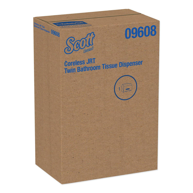 Scott Essential Coreless Twin Jumbo Roll Tissue Dispenser, 20 X 6 X 11, Black - KCC09608 - TotalRestroom.com