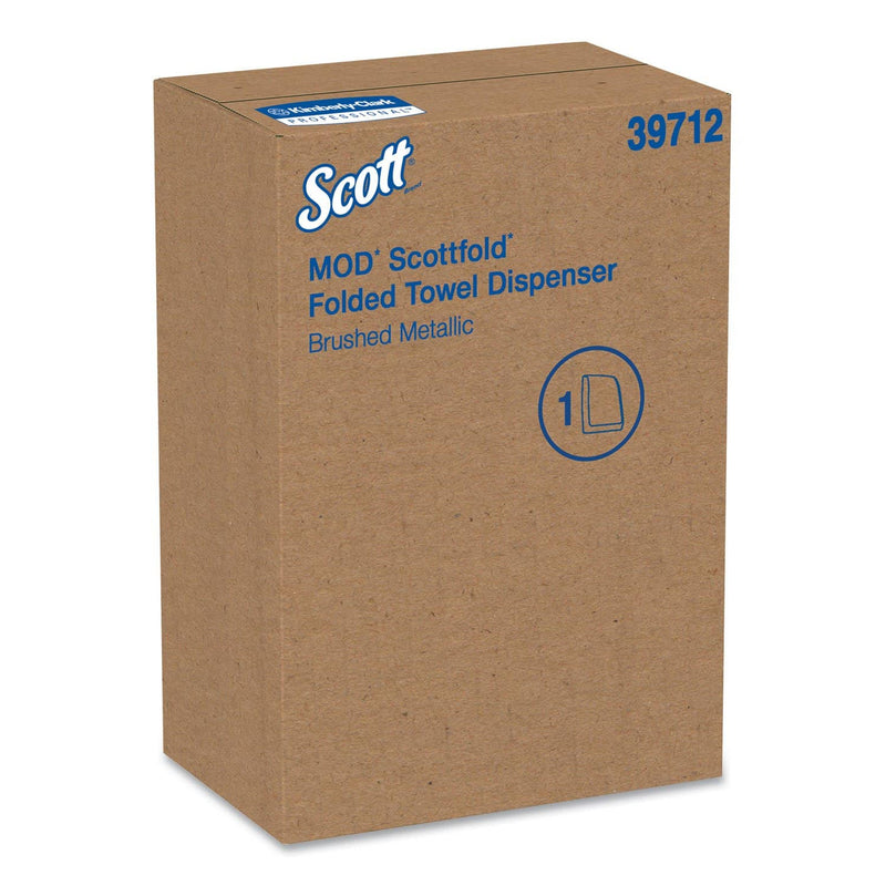 Scott Mod* Scottfold* Towel Dispenser, Plastic, Brushed Metallic,10 3/5 X 5.48 X 18.79 - KCC39712 - TotalRestroom.com