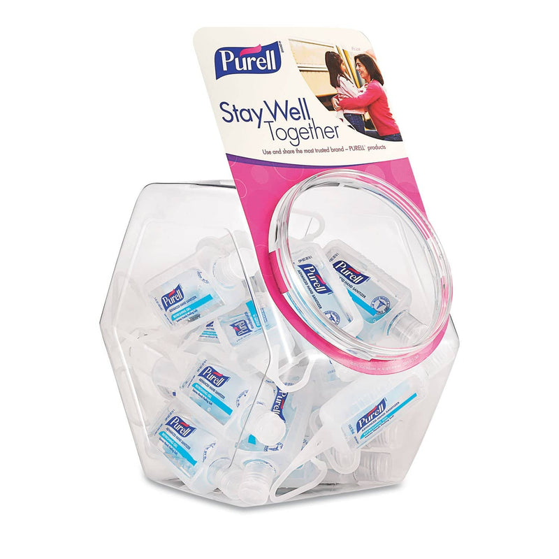 Purell Advanced Hand Sanitizer Refreshing Gel, Clean Scent, 1 Oz Flip-Cap Bottle With Jelly Wrap Carrier And Display Bowl, 25/Bowl - GOJ390025BWL - TotalRestroom.com