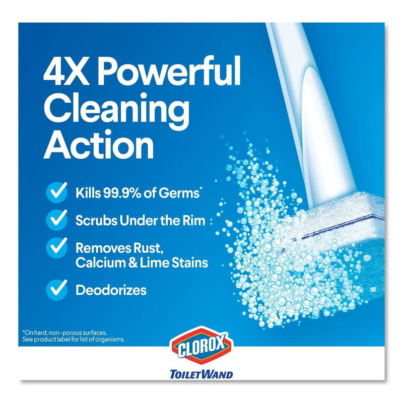 Clorox Toilet Wand Disposable Toilet Cleaning Kit: Handle, Caddy & Refills, White - CLO03191 - TotalRestroom.com