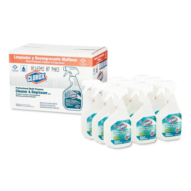 Clorox Professional Multi-Purpose Cleaner and Degreaser Spray, 32 oz Bottle, 9/Carton - TotalRestroom.com