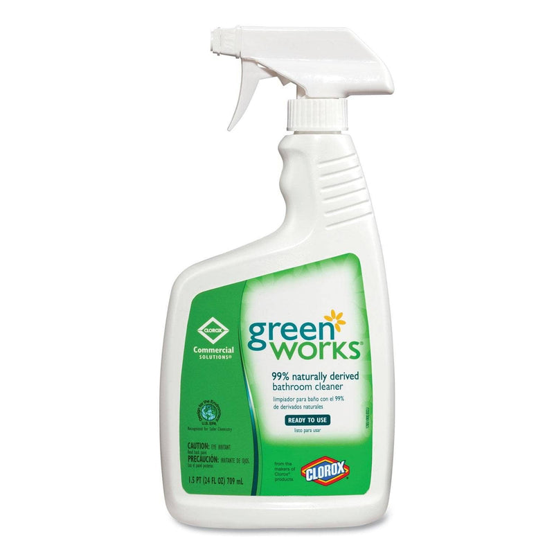 Green Works Bathroom Cleaner, 24Oz Spray Bottle, 12/Carton - CLO00452CT - TotalRestroom.com