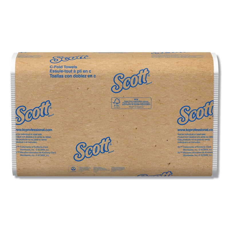 Scott Essential C-Fold Towels,Convenience Pack, 10 1/8 X 13 3/20, White, 200/Pk,9Pk/Ct - KCC03623 - TotalRestroom.com
