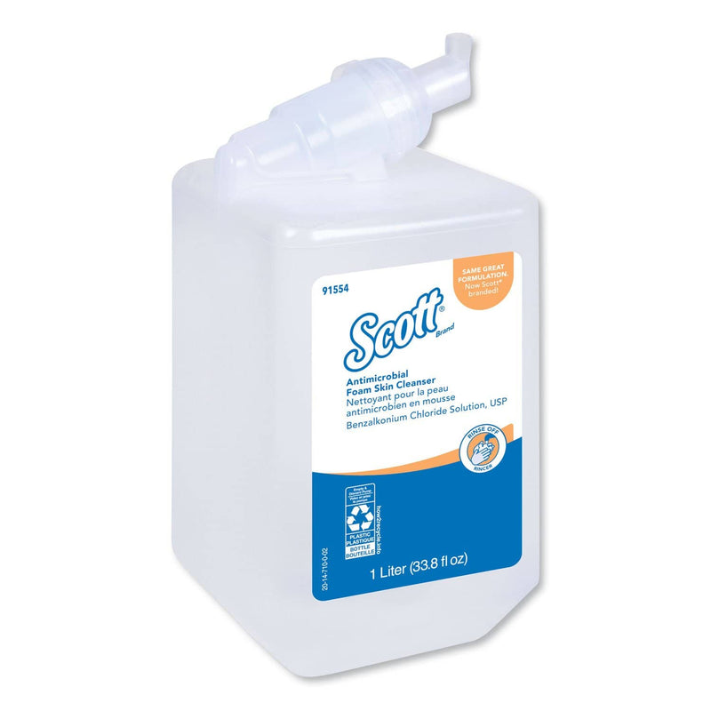Scott Control Antimicrobial Foam Skin Cleanser, Fresh Scent, 1000Ml Bottle, 6/Ct - KCC91554CT - TotalRestroom.com