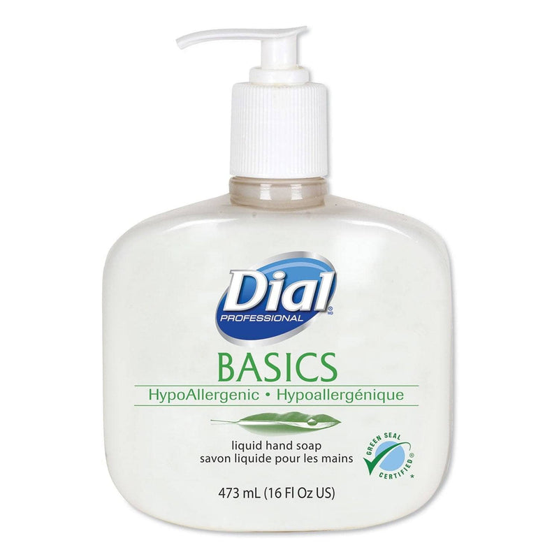 Dial Basics Liquid Hand Soap, Fresh Floral, 16 Oz Pump, 12/Carton - DIA06044 - TotalRestroom.com