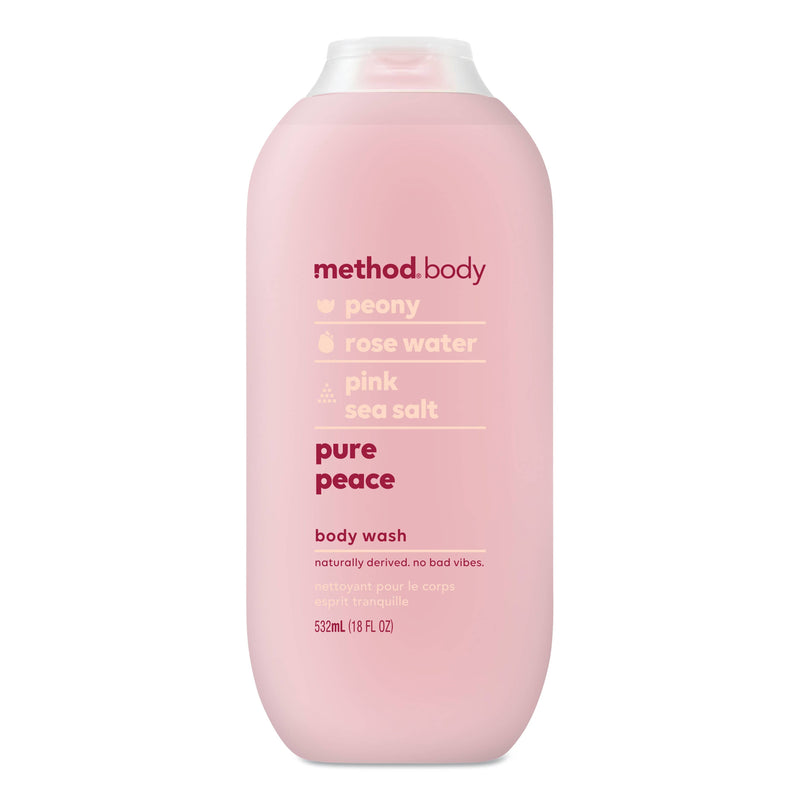 Method Womens Body Wash, 18 Oz, Peony/Rose Water/Pink Sea Salt, 6/Carton - MTH01855