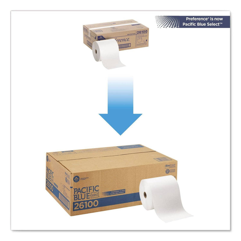 Georgia Pacific Pacific Blue Basic Nonperf Paper Towels, 7 7/8 X 1000 Ft, White, 6 Rolls/Ct - GPC26100 - TotalRestroom.com